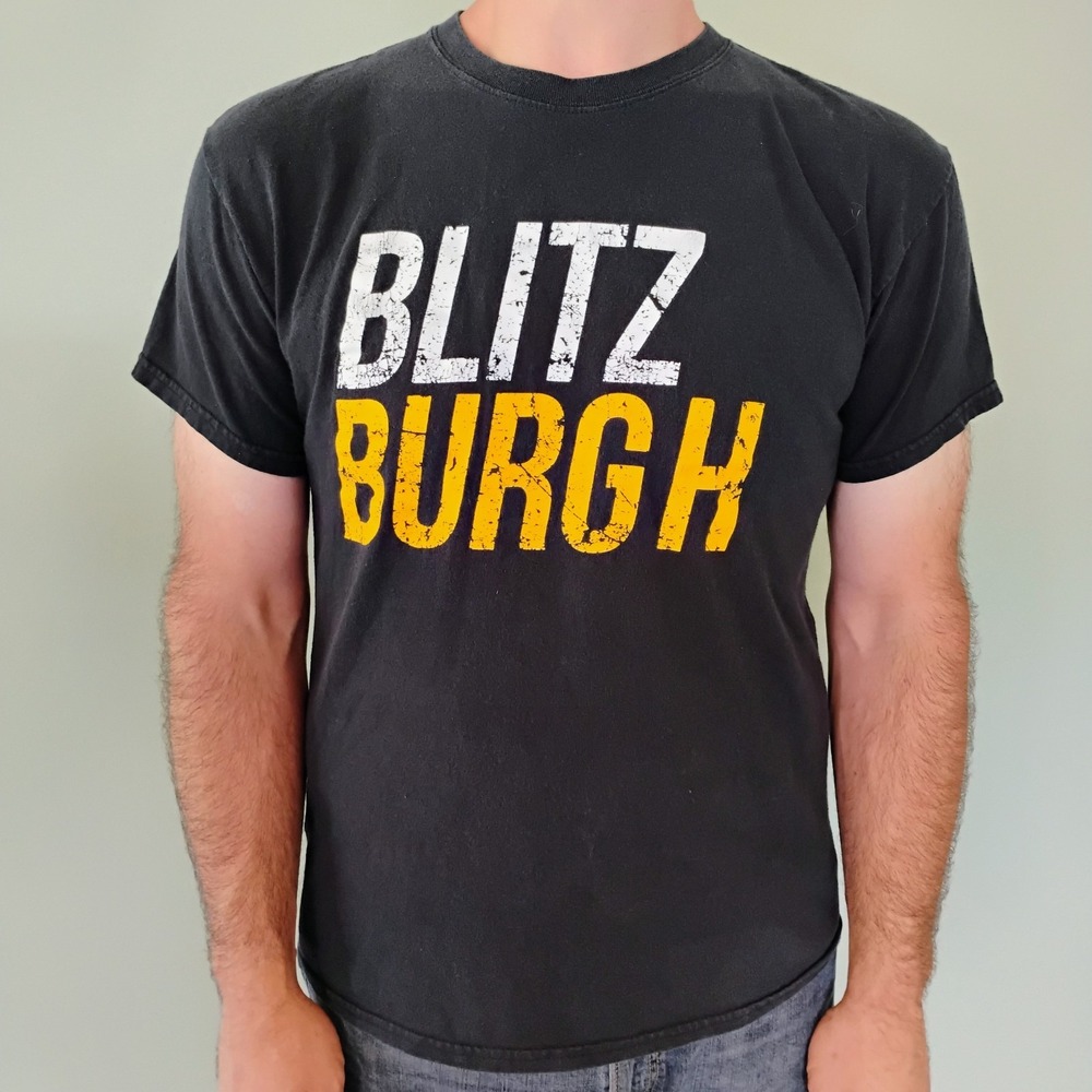 Vintage Pittsburgh Steelers Blitz Burgh T-Shirt Adult Large NFL Football Retro